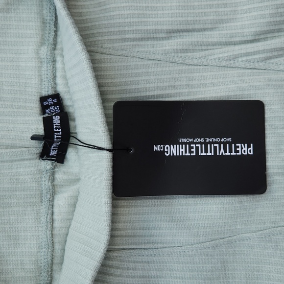 Pale Aqua Rib Shorts NWT - Picture 3 of 3